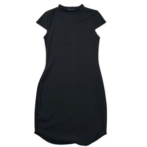 Nasty Gal‎ Bodycon Mini Dress Small Mock Neck Short Sleeve Black Dress Clubwear